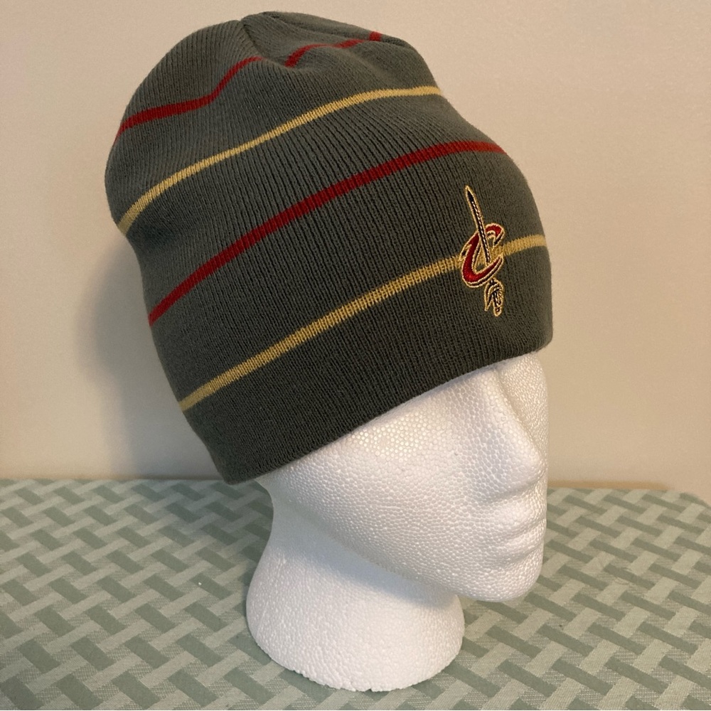 NBA Cleveland Cavaliers Charcoal Striped Knit Beanie One Size